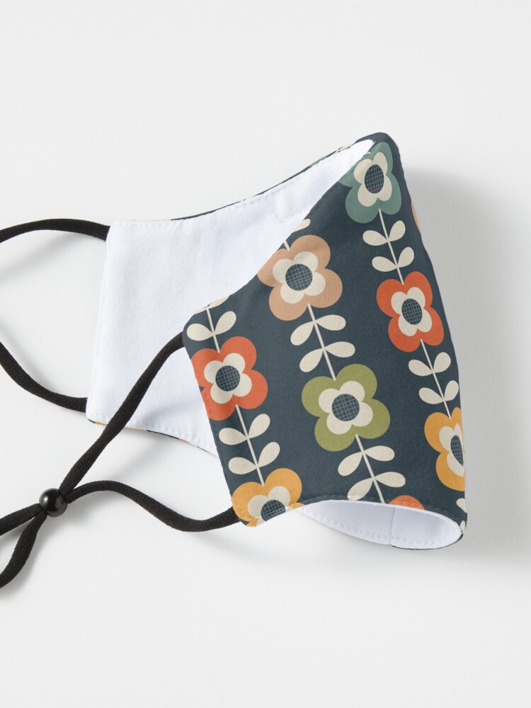 Alternate view of Mod Flowers in Retro Colors on Charcoal Mask
