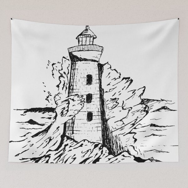 Item preview, lighthouse sketch designed and sold by artjojo.