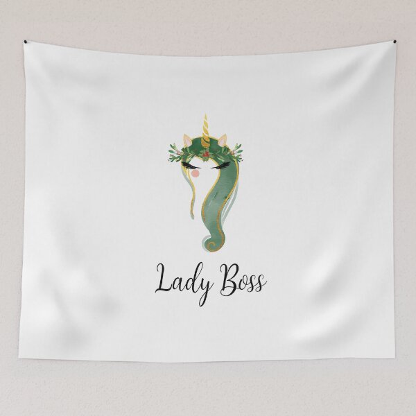Item preview, Elegant Lady Boss Christmas Design with Beautiful Unicorn designed and sold by BlushPearls.