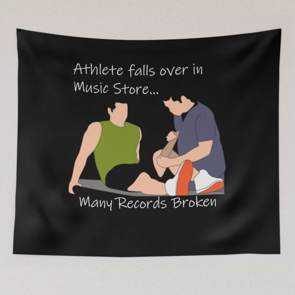 Item preview, Athlete falls over in music shop designed and sold by PillowPuns.