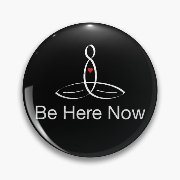 Item preview, Yoga Meditator with "Be Here Now" in plain text designed and sold by Mindful-Designs.