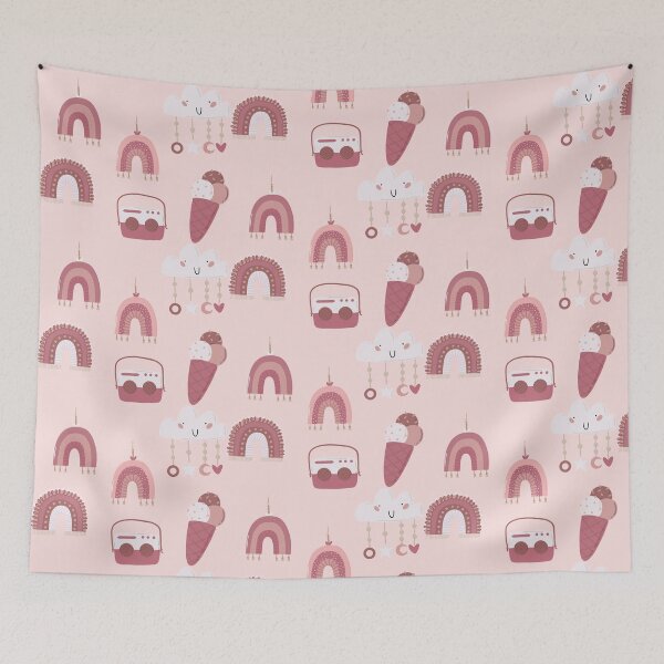 Item preview, Pink Ice Cream Clouds Illustration designed and sold by ShayJones.
