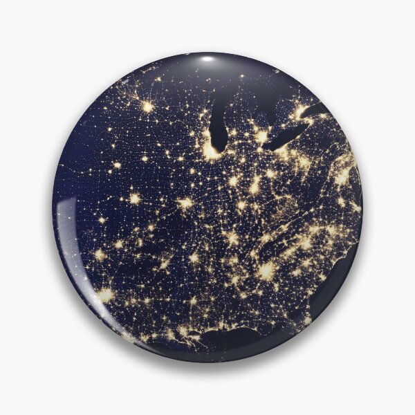 Item preview, Aerial Satellite View of America and Canada at Night designed and sold by CrystalCrush.