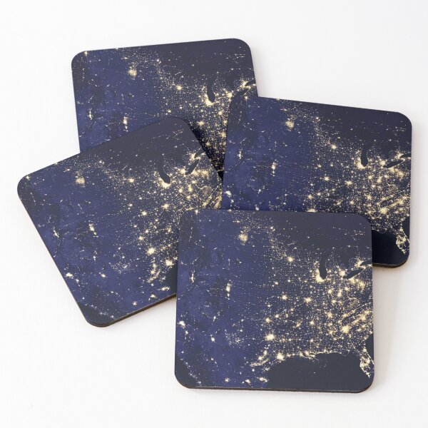 Item preview, Aerial Satellite View of America and Canada at Night designed and sold by CrystalCrush.