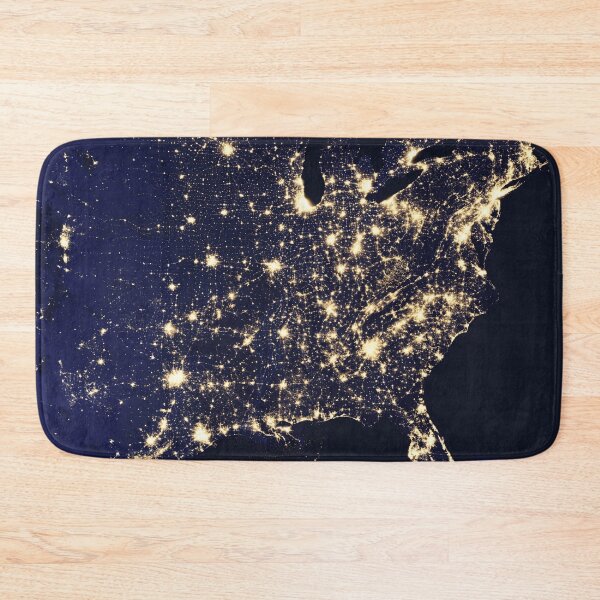 Item preview, Aerial Satellite View of America and Canada at Night designed and sold by CrystalCrush.