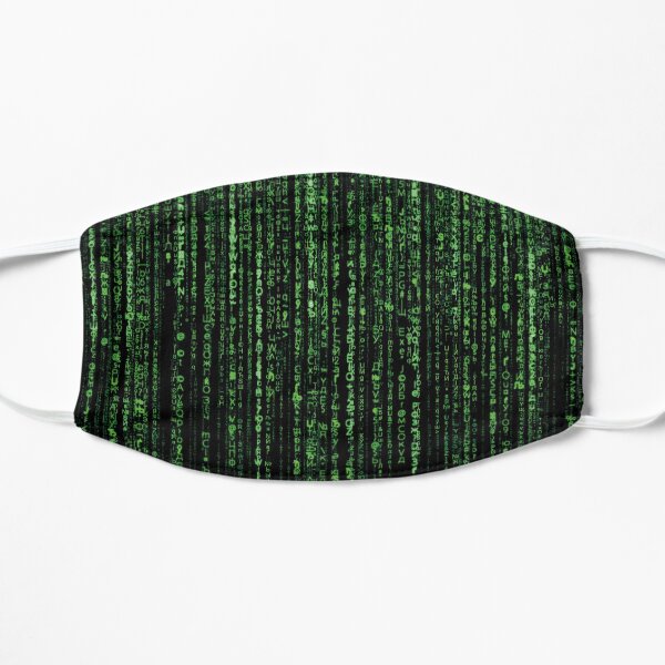 Matrix Green Code secret Password Flat Mask