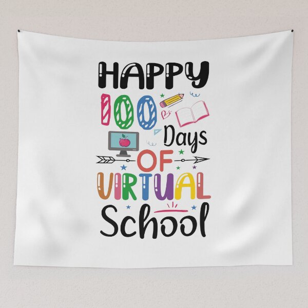 Item preview, Happy 100 Days of Virual School / 100th Day of Virual School / 100 Days of School  / Virtual Learning / Cute Gift for Boys and Girls / Students / Virual Teacher designed and sold by Chamssou.