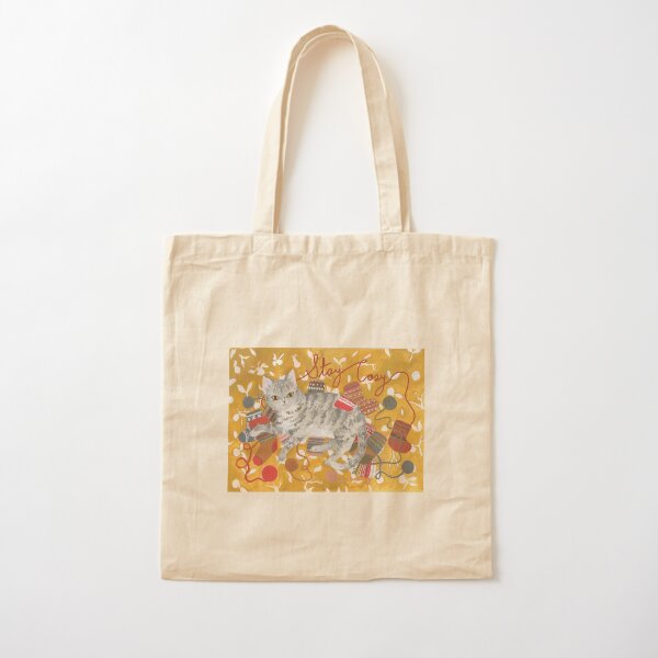 Stay Cozy - Cat Holiday Card Cotton Tote Bag