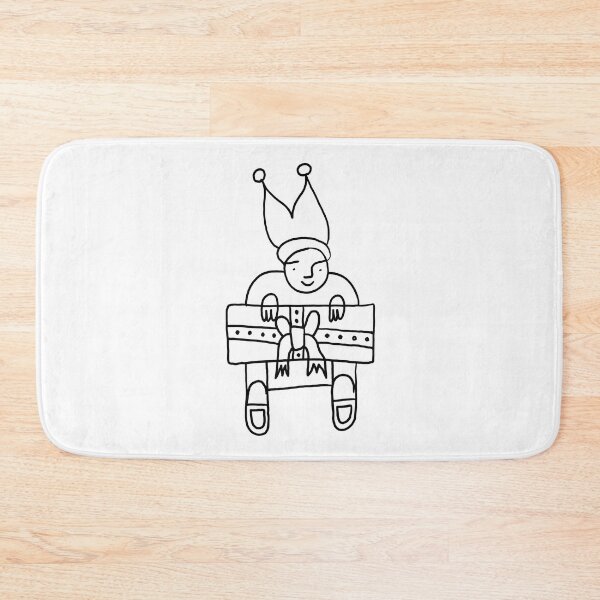 Item preview, Elf with a Gift for Christmas Black and White designed and sold by Istvan Ocztos.