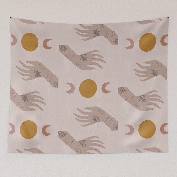 Item preview, Boho Watercolor Moon Phase Yoga Artwork designed and sold by Sadhana Design Studio.