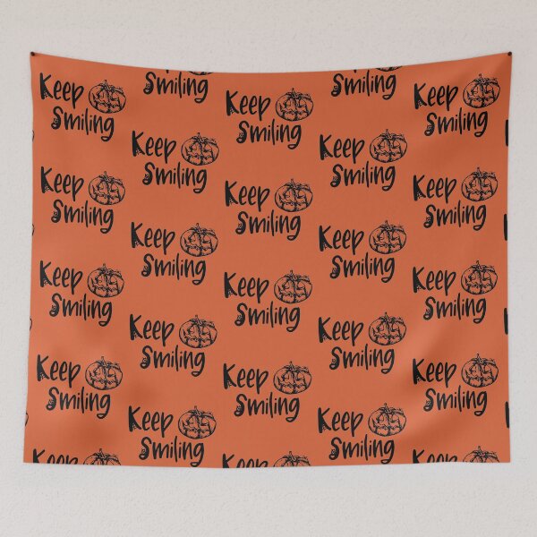 Item preview, Keep smiling pumpkin with orange background designed and sold by Crystal Raymond.