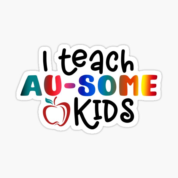 Item preview, I Teach Au-some Kids Awesome - Autism Awarness Apple Funny Pictures designed and sold by Dolphin Graphic.