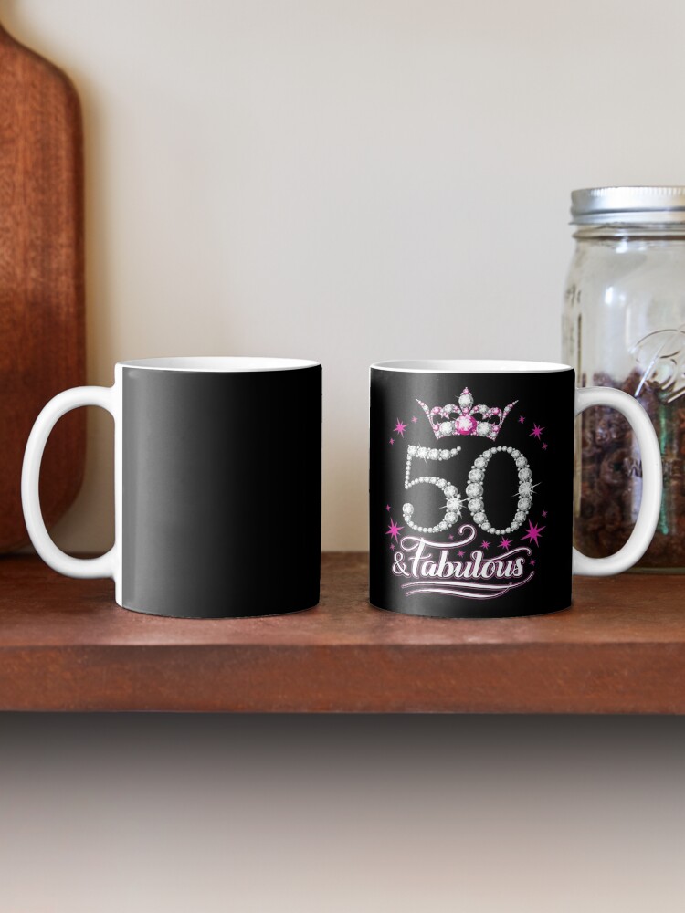 Fifty and Fabulous Coffee Mug - 50th Birthday Gifts for Her - 50 Year Old  Cup
