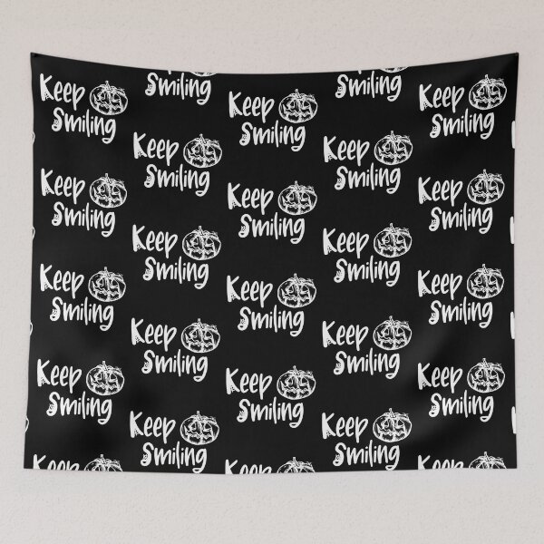 Item preview, Keep smiling pumpkin with black background designed and sold by Crystal Raymond.