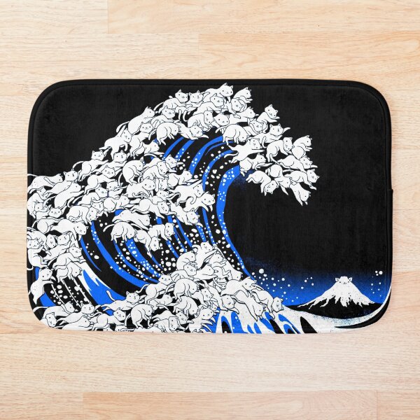 Item preview, Kanagawa Cat Wave Black designed and sold by Tobe Fonseca®.