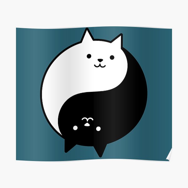 Posters Sur Le Theme Yin Yang Chat Redbubble