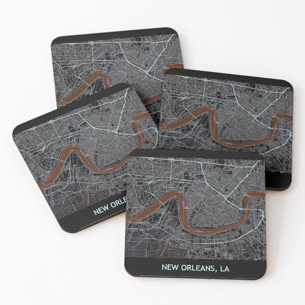 Item preview, New Orleans, LA Topographical Map Dark designed and sold by PGHPhotoCo.