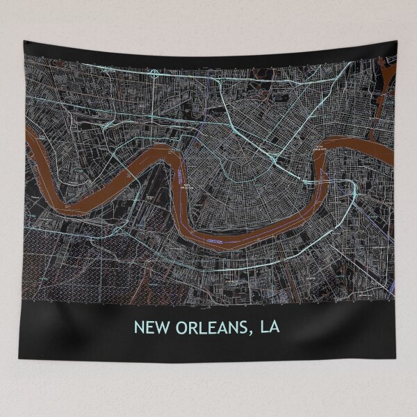 Item preview, New Orleans, LA Topographical Map Dark designed and sold by PGHPhotoCo.