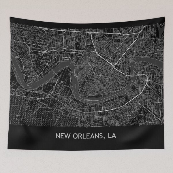 Item preview, New Orleans, LA Topographical Map Black designed and sold by PGHPhotoCo.