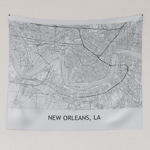 Item preview, New Orleans, LA Topographical Map Grey designed and sold by PGHPhotoCo.