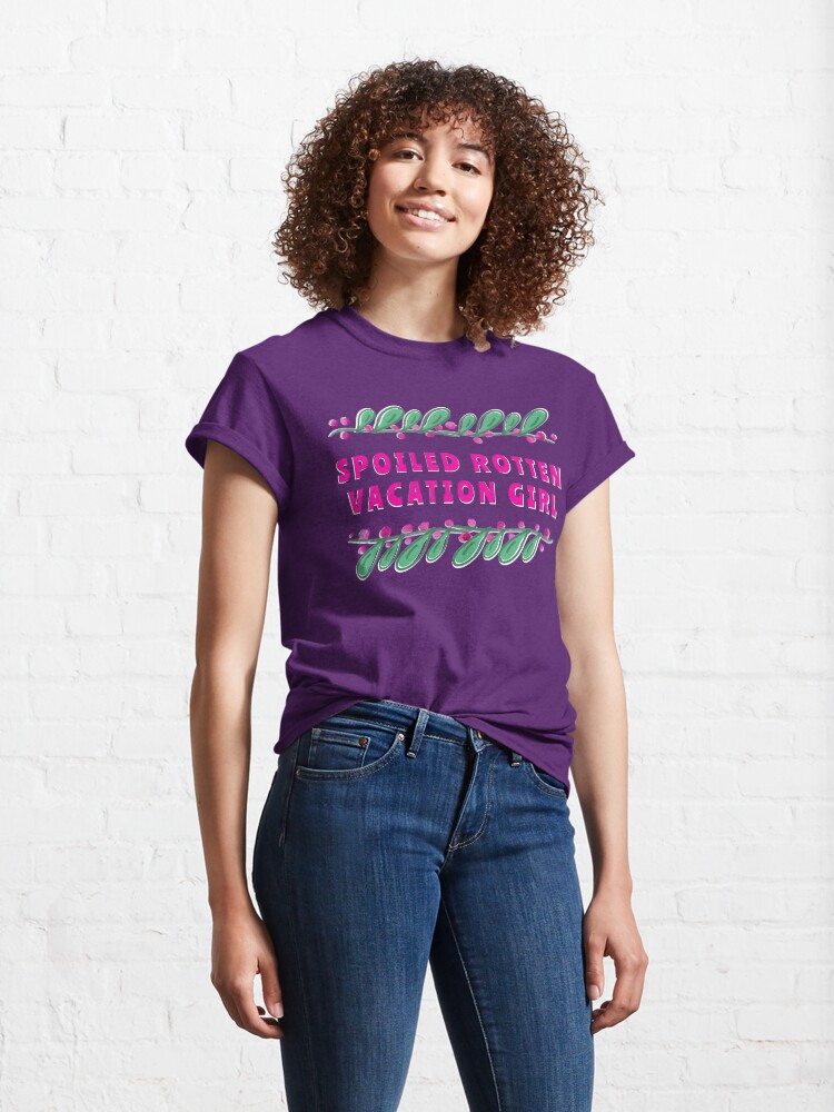 Thumbnail 4 of 7, Classic T-Shirt, Spoiled Rotten Vacation Girl designed and sold by HappigalArt.