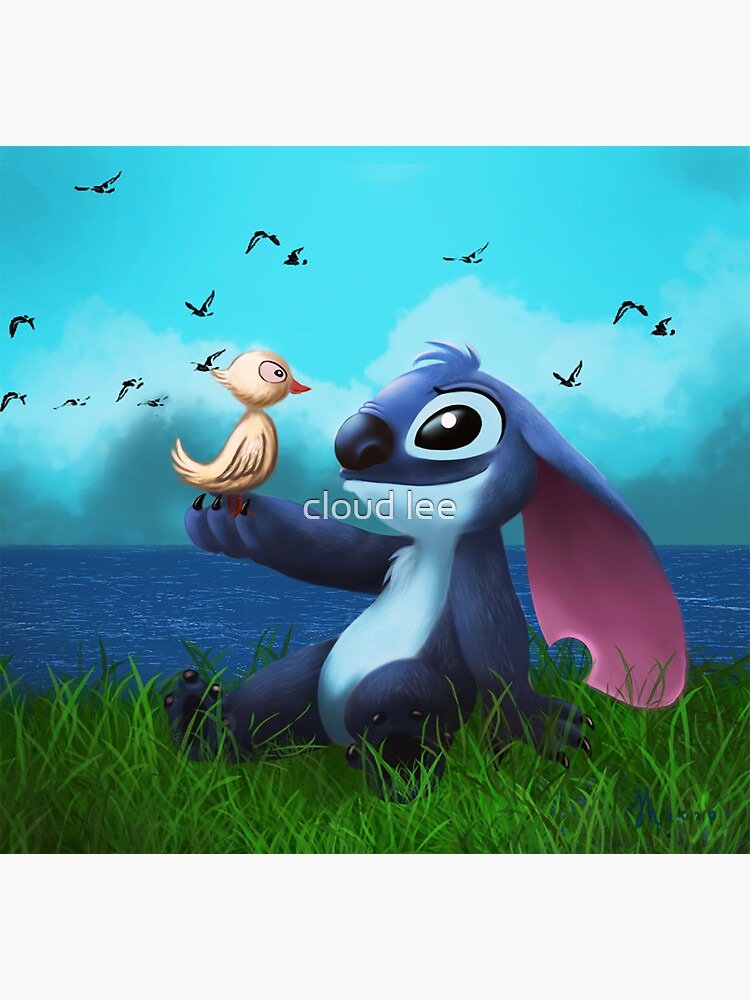 "stitch and duck" Sticker for Sale by cloudart2868 Redbubble