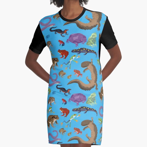 I Am Thankful For Amphibians Graphic T-Shirt Dress