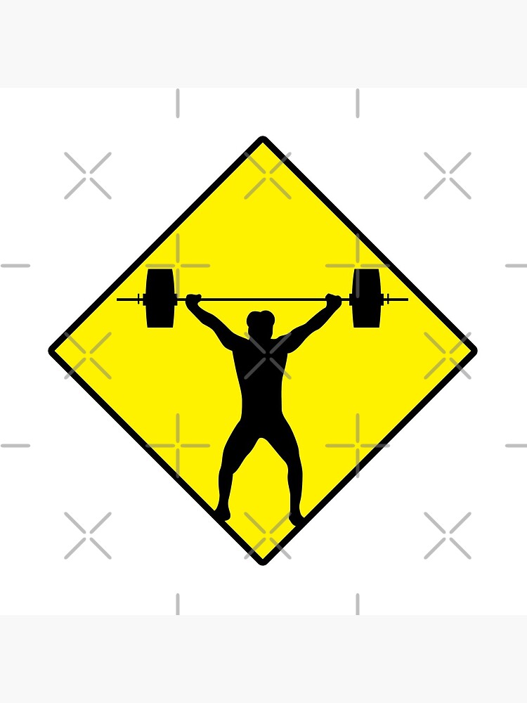"Weight Lifting Power Lifter Road Sign" Coasters (Set of 4) for Sale