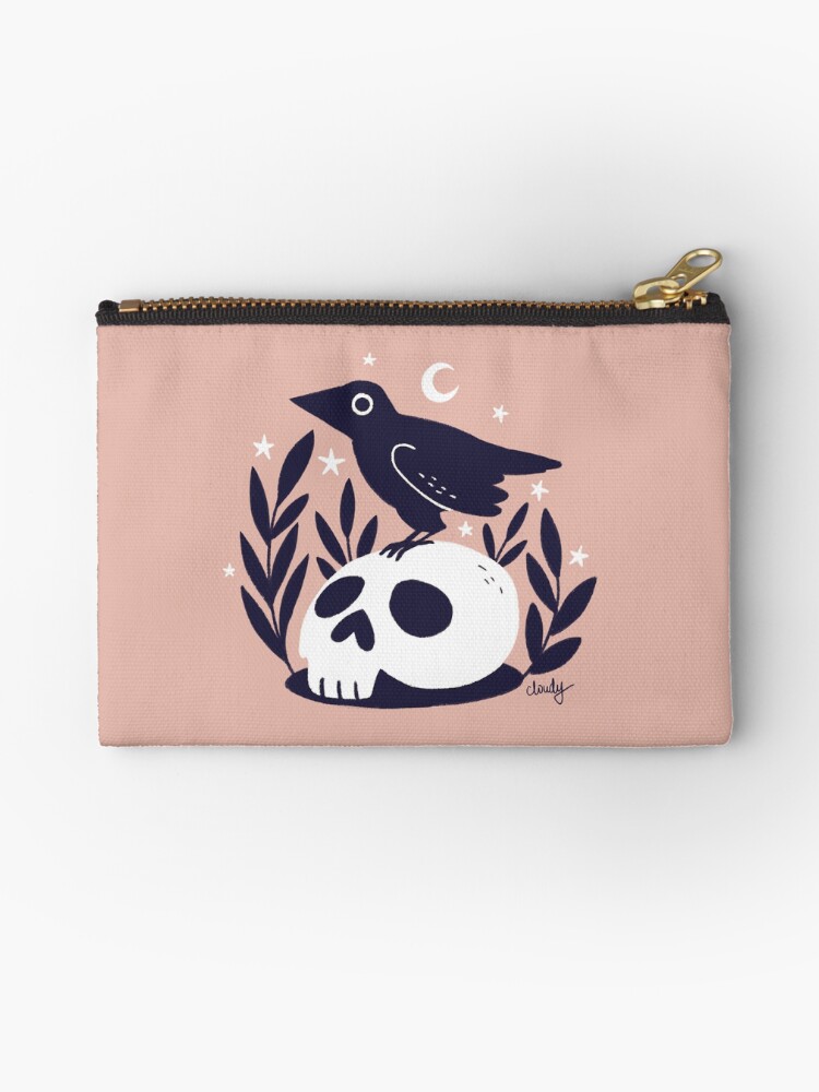 Thumbnail 1 of 4, Zipper Pouch, Skull bird designed and sold by hellocloudy.