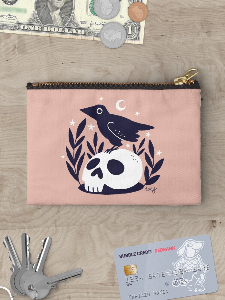 Thumbnail 3 of 4, Zipper Pouch, Skull bird designed and sold by hellocloudy.