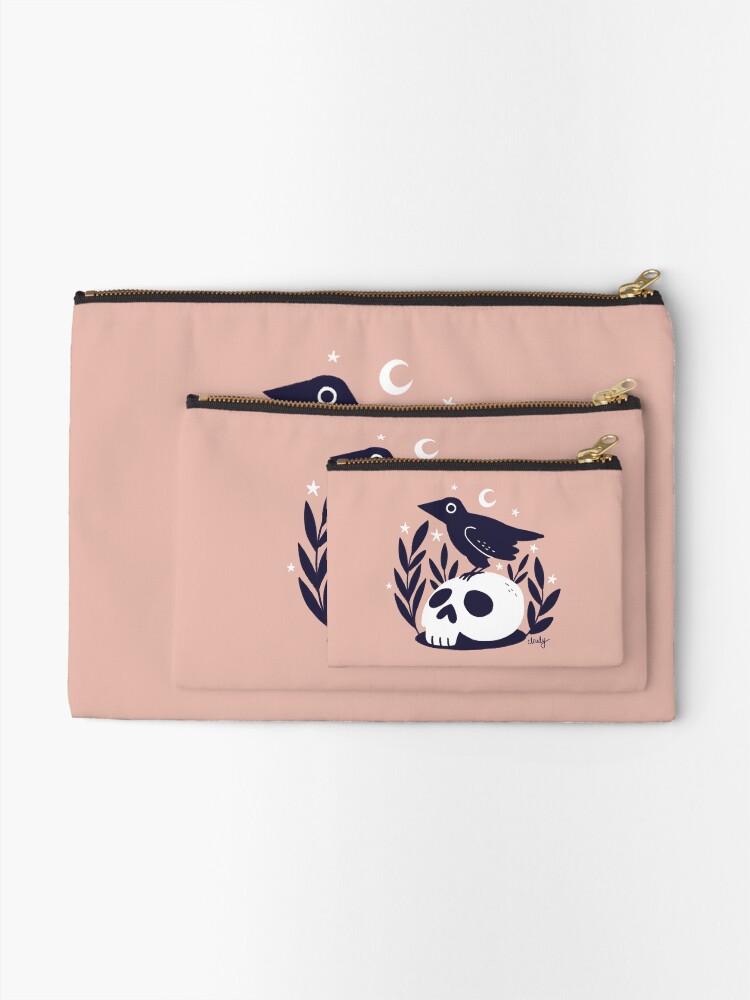 Thumbnail 2 of 4, Zipper Pouch, Skull bird designed and sold by hellocloudy.
