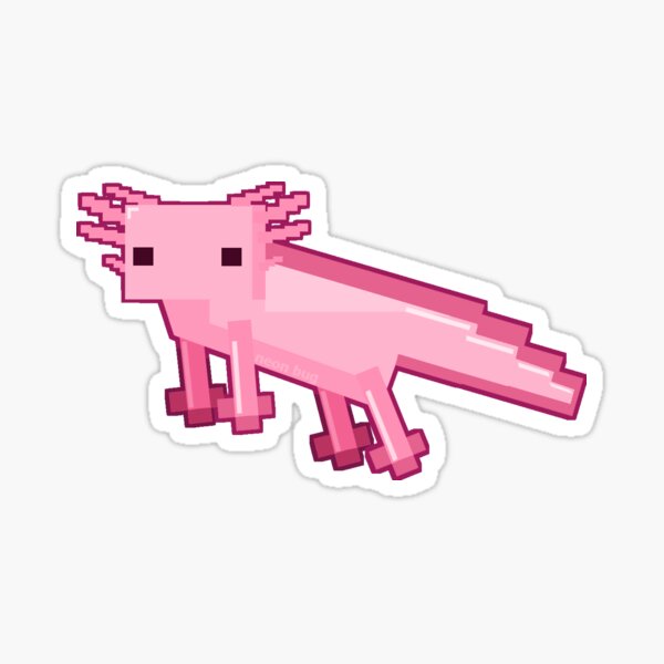Minecraft Axolotl Sticker By Variouslizards Redbubble