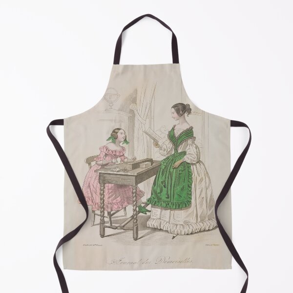 Item preview, Vintage Schoolgirl and her victorian teacher from a 1860s French Fashion Plate designed and sold by Vintage-TM.
