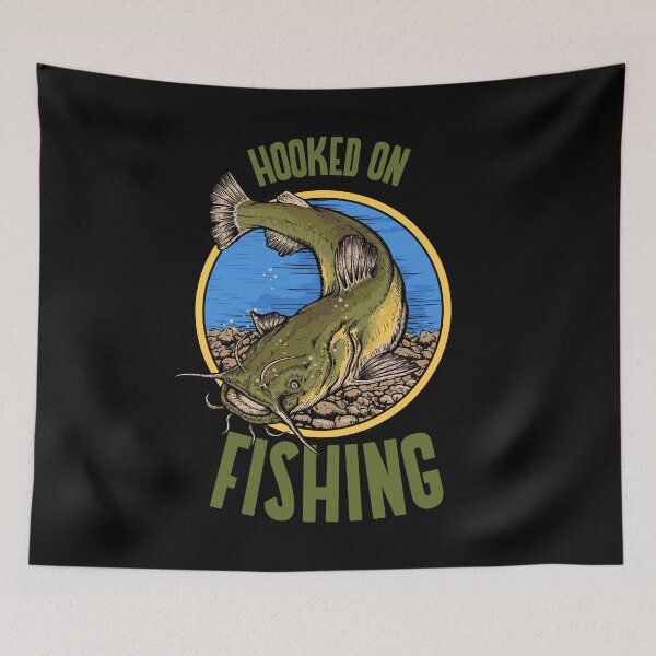Item preview, Funny Catfish Fishing Gear Hooked on Fishing design designed and sold by jakehughes2015.
