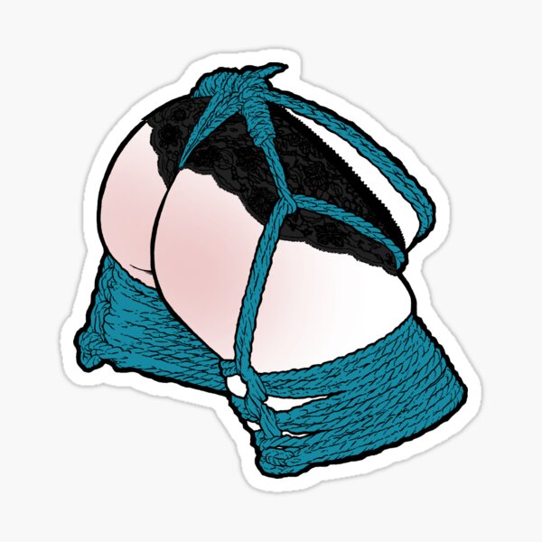 Shibari artwork - Rope art turquoise Sticker