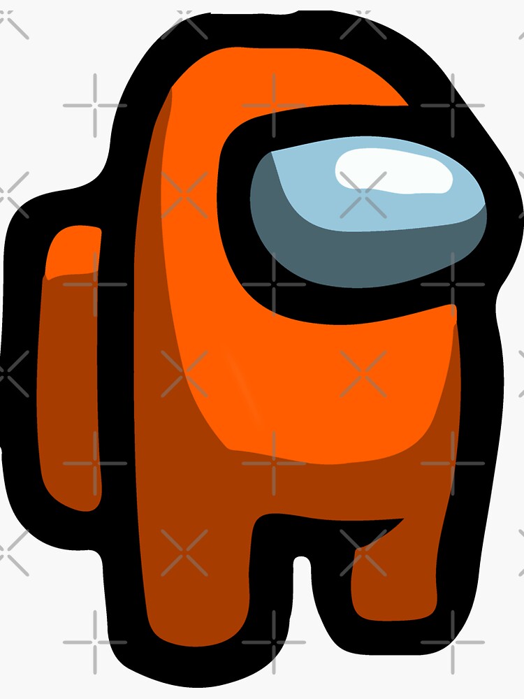 "Among Us Orange Sticker" Sticker by mrlazypl | Redbubble