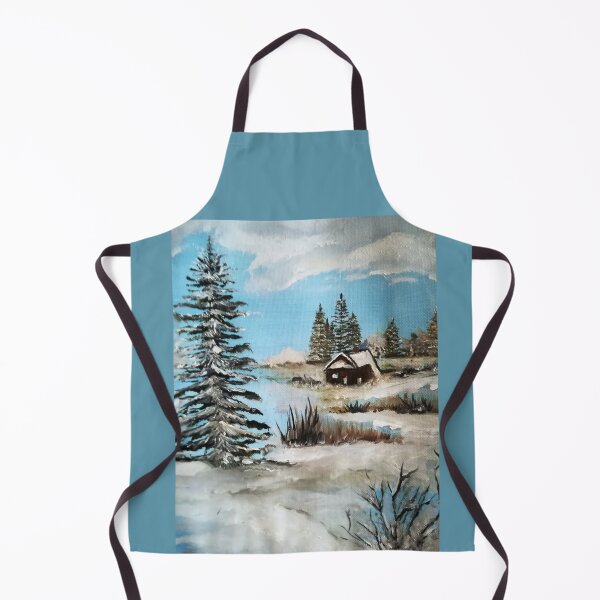 Item preview, Winter Snow Landscape Scene with Wood Cabin, Gift for Landscape Lovers designed and sold by DiensDesign.