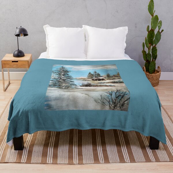Item preview, Winter Snow Landscape Scene with Wood Cabin, Gift for Landscape Lovers designed and sold by DiensDesign.