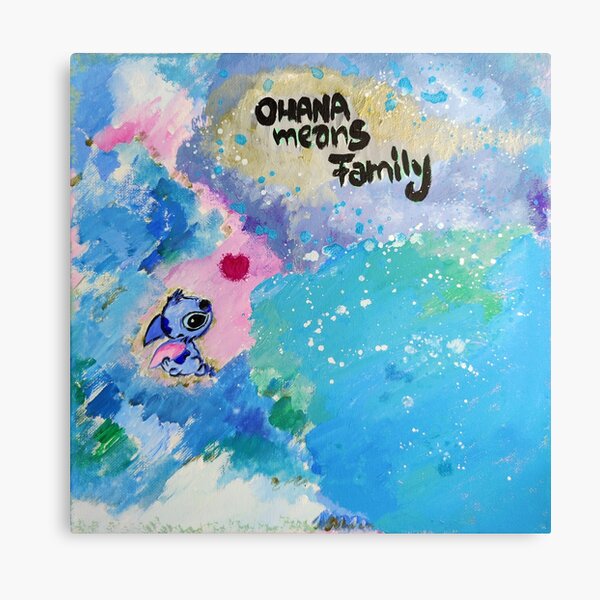 Stitch – affiche de film Ohana Lilo et Stitch, impression artistique de  fête, peinture sur toile, citation
