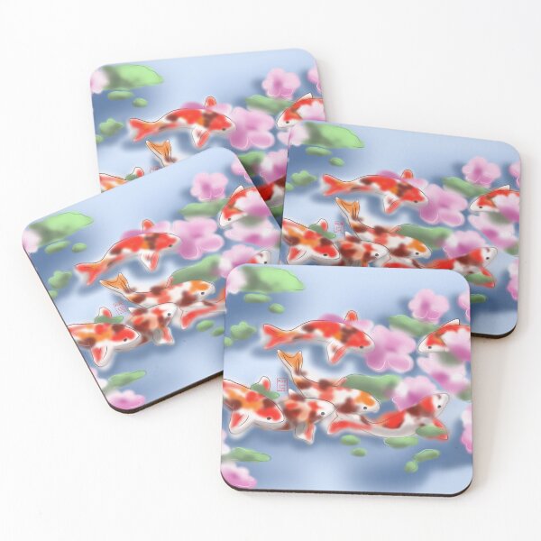 Item preview, Cherry blossoms and koi carp in purple water designed and sold by CuisineCat.