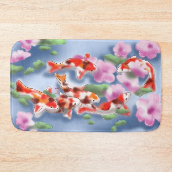 Item preview, Cherry blossoms and koi carp in purple water designed and sold by CuisineCat.