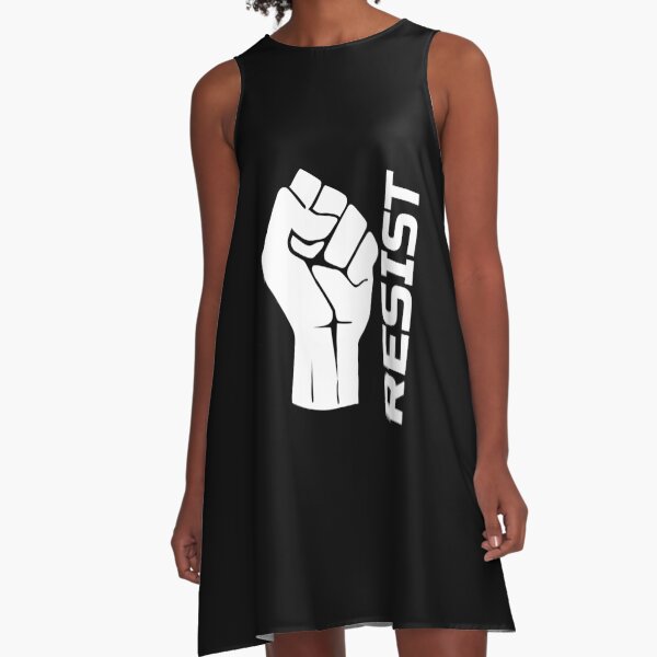 Resist with fist 2 - in white A-Line Dress