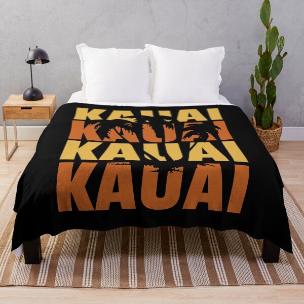 Item preview, Hawaiian Islands Surf Style Kauai Palm Tree Beach print designed and sold by jakehughes2015.