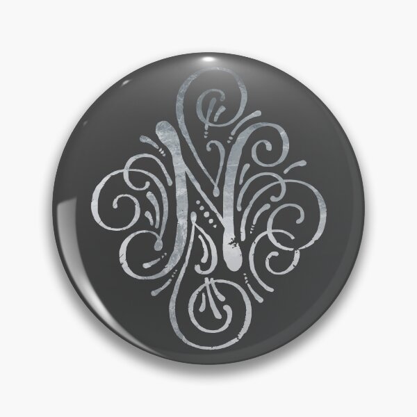 Item preview, Monogram Silver Calligraphy Letter N designed and sold by junkydotcom.