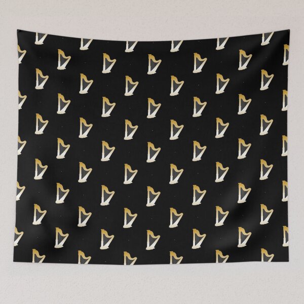 Item preview, Gold harps on black designed and sold by tetibright.