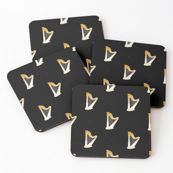 Item preview, Gold harps on black designed and sold by tetibright.