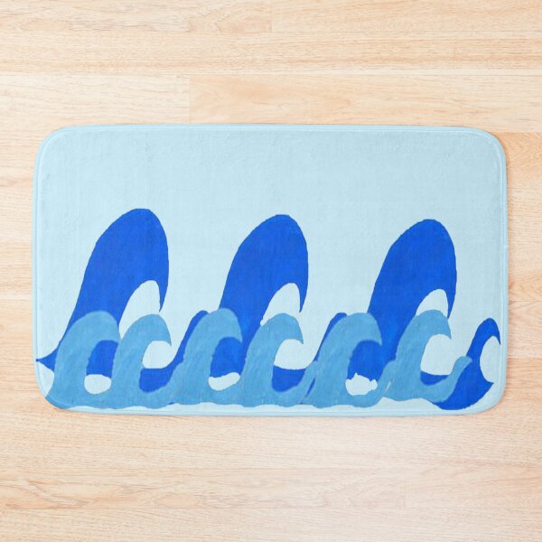 Item preview, ocean bathmat waves designed and sold by NancyArtDesigns.