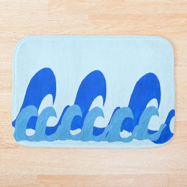 Item preview, ocean bathmat waves designed and sold by NancyArtDesigns.