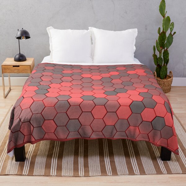 Item preview, sci-fi red background with 3d hexagonal retractable tiles designed and sold by Orderposter.