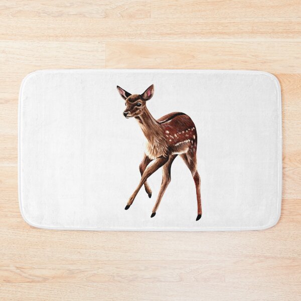 Item preview, Baby fallow deer fawn ink and watercolour painting designed and sold by LorenDowding.